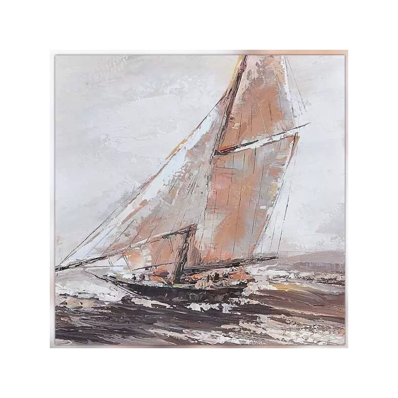 Tableau bateau, toile de marine, 80 x 80 cm