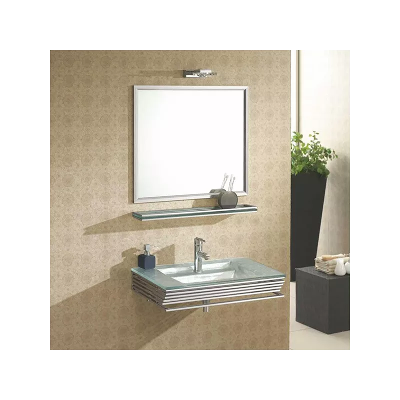 Ensemble salle de bain verre blanc Opal