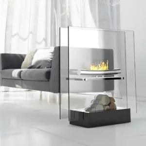 Kubic free-standing fireplace