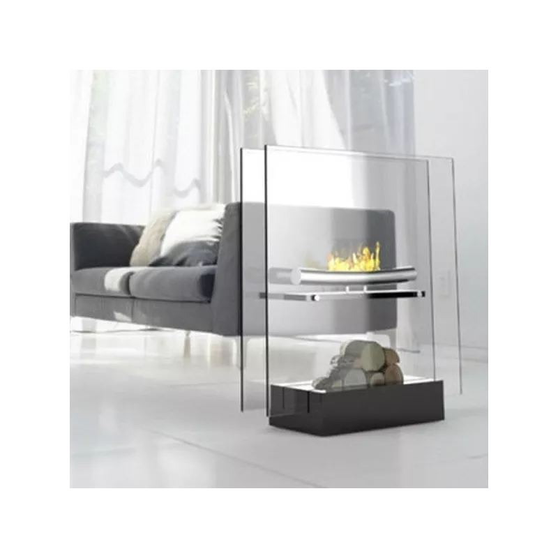 Kubic ethanol fireplace, 84 x 80 x 30 Colour Black Burner 0.6L/2.7kW