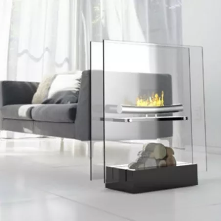 Kubic ethanol fireplace, 84 x 80 x 30 Colour Black Burner 0.6L/2.7kW
