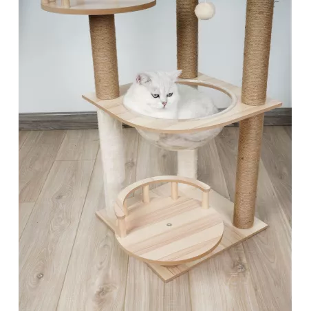 Albero per gatti in legno massiccio - Per gatti attivi e giocherelloni