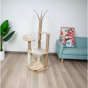 Kratzbaum aus Massivholz - Für aktive und verspielte Katzen