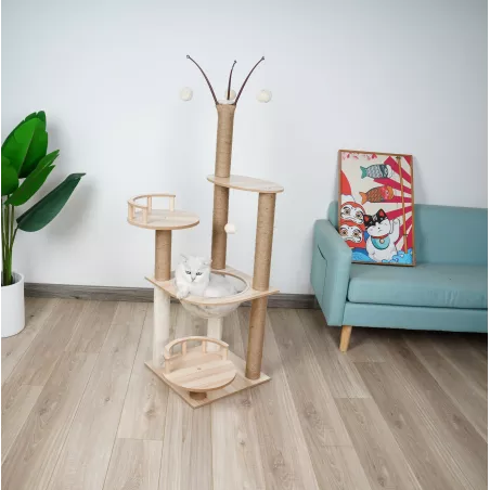 Massief houten krabpaal - Voor actieve, speelse katten