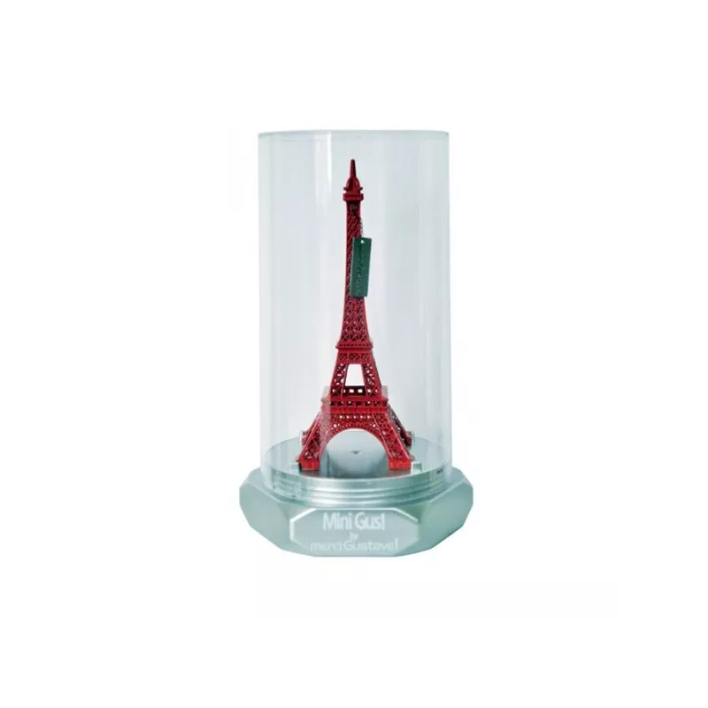 Tour Eiffel Minigus rouge Merci Gustave, hauteur 15 cm