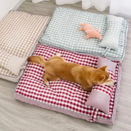 Cama para mascotas 100x68x8 cm - Cesta blanda Color Verde