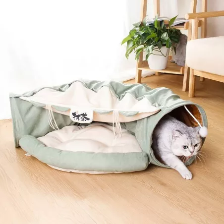 Túnel para gatos - Zona de juegos interactiva plegable