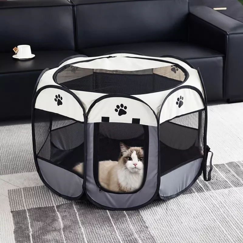 Sammenklappeligt læskur til katte og små hunde