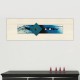 Peinture abstraite sur verre bleue