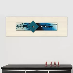 Tableau en verre bleu, 120 x 40 x 7 cm