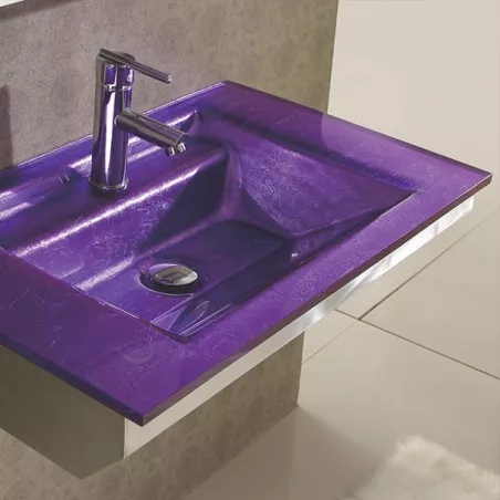 Lavabo verre prune Emerald : Wikao, maison et design