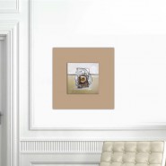 Tableau abstrait marron perle