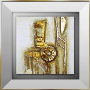 tableau abstrait carton doré