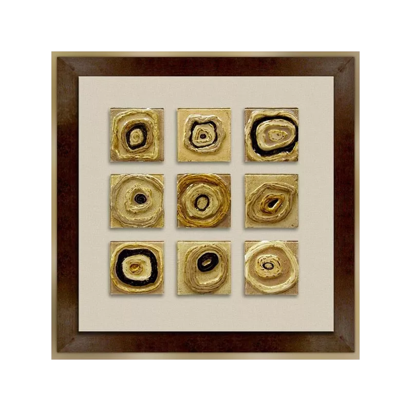 Zeitgenössisches Gemälde Glasquadrate, 105 x 105 cm