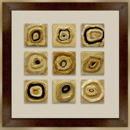 Zeitgenössisches Gemälde Glasquadrate, 105 x 105 cm