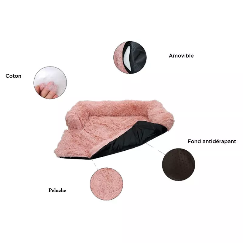 Eckige Hundehütte für Haustiere - 105x95x20 cm Farbe Rose