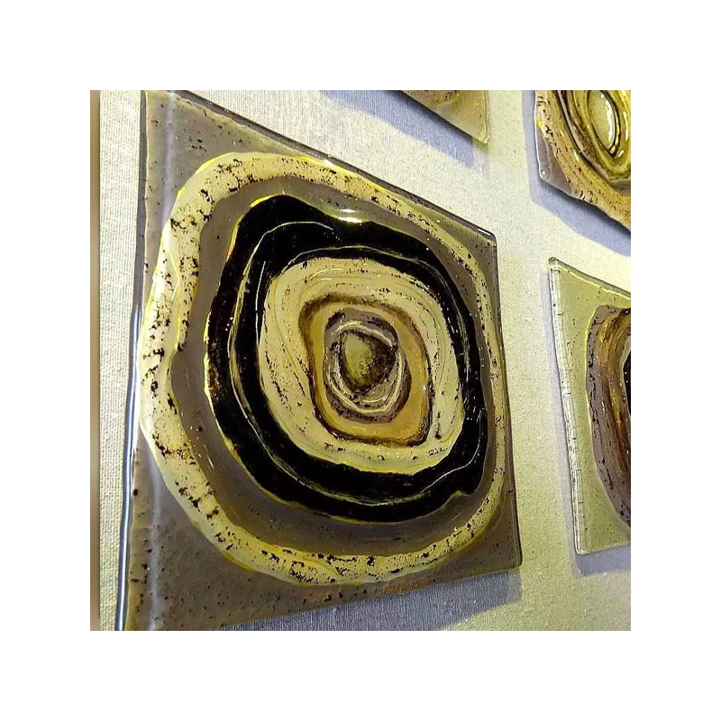 Zeitgenössisches Gemälde Glasquadrate, 105 x 105 cm