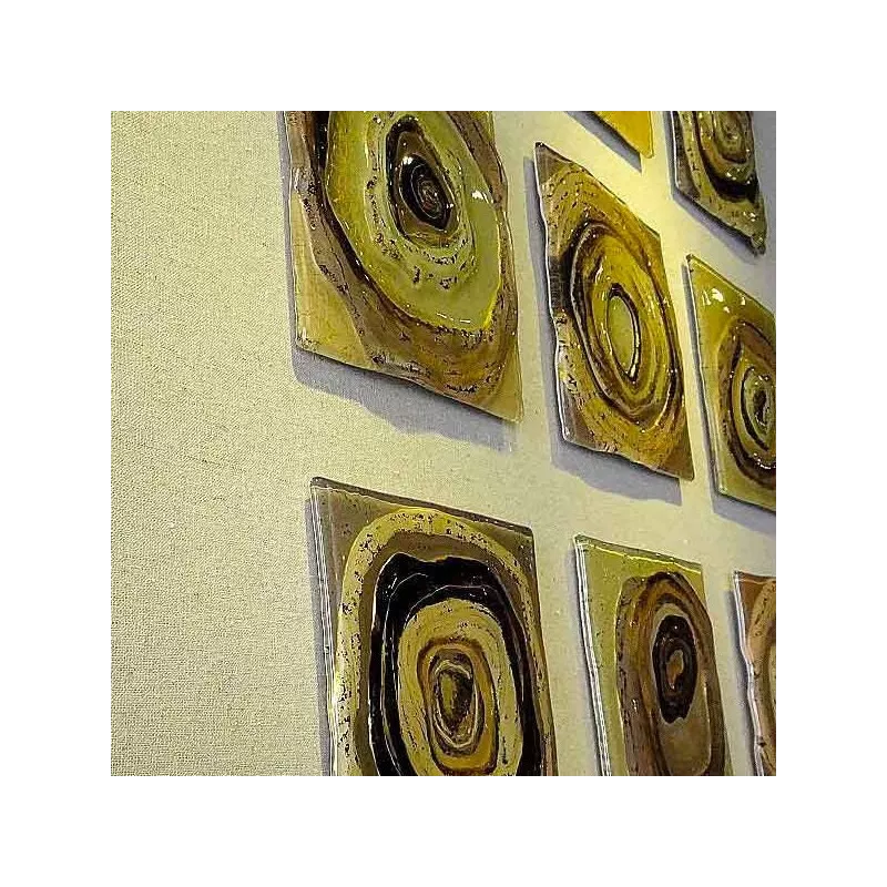 Zeitgenössisches Gemälde Glasquadrate, 105 x 105 cm