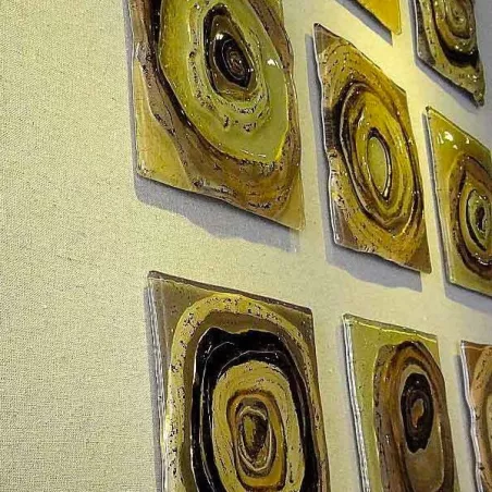 Zeitgenössisches Gemälde Glasquadrate, 105 x 105 cm