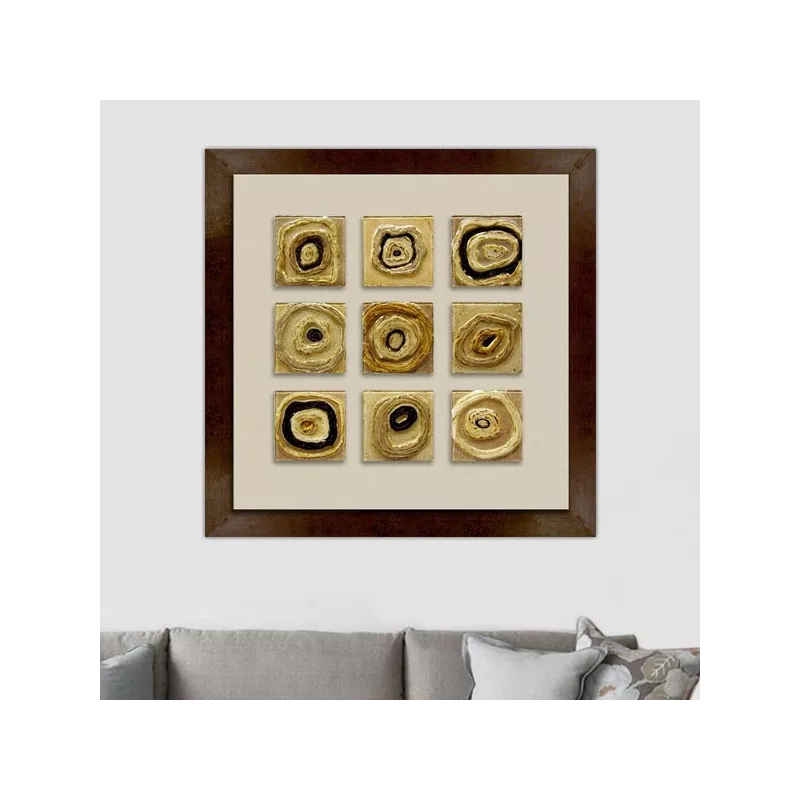 Zeitgenössisches Gemälde Glasquadrate, 105 x 105 cm