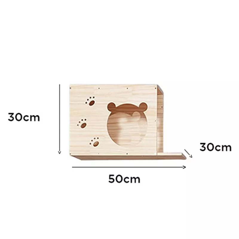 Solid wood cat tree - Simple wall installation