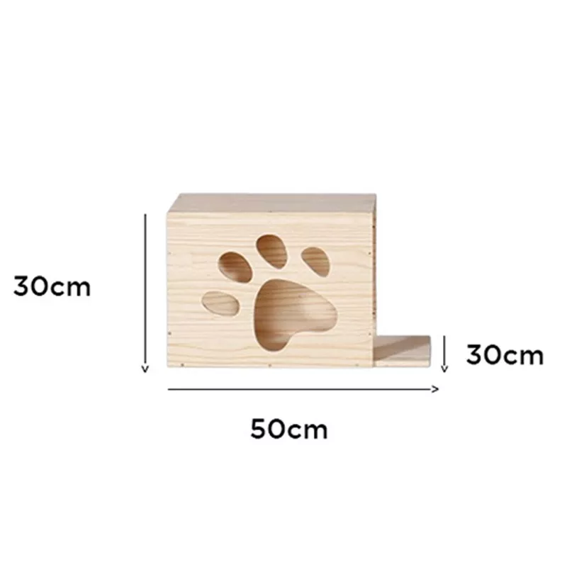 Arbre à chat en bois massif - Design élégant pour jouer et se détendre