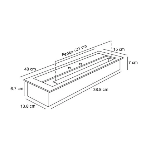 Bruciatore a bioetanolo da 40 cm, riscaldamento 3 kW