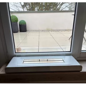 Sand free-standing fireplace