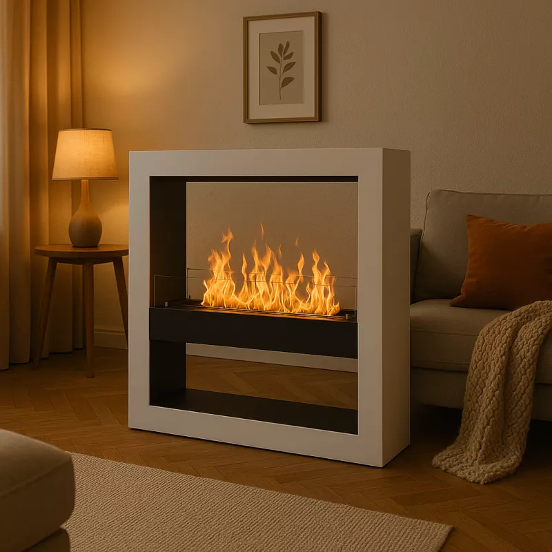 XXL ethanol fireplace Calgari, 80 cm burner Colour Brilliant White