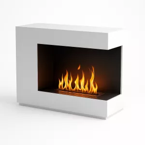XXL White ethanol fireplace