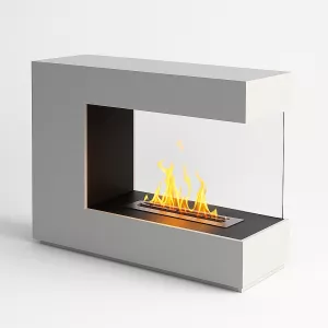 White design ethanol fireplace
