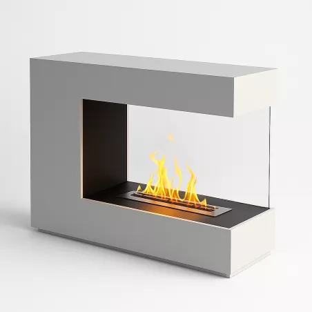 Cheminée éthanol design blanche Couleur Blanc Brillant