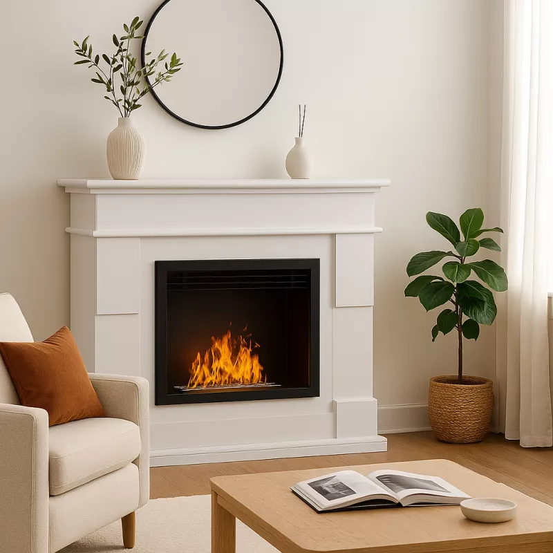 Lareira em MdF Venezia 4kW. Cor Branco