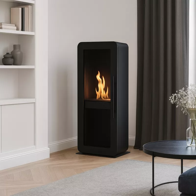 Cheminée éthanol Malaga à poser – Porte vitrée – 3000W