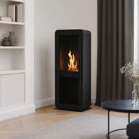Cheminée éthanol Malaga à poser – Porte vitrée – 3000W
