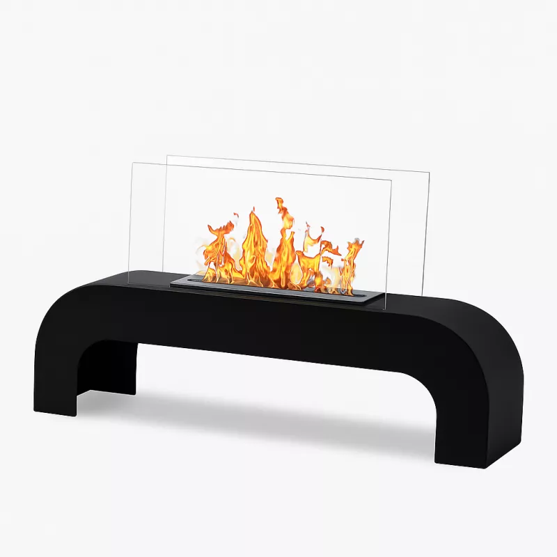 Chimenea de etanol en el suelo del salón Color Negro