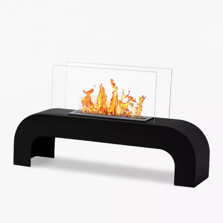Chimenea de etanol en el suelo del salón Color Negro