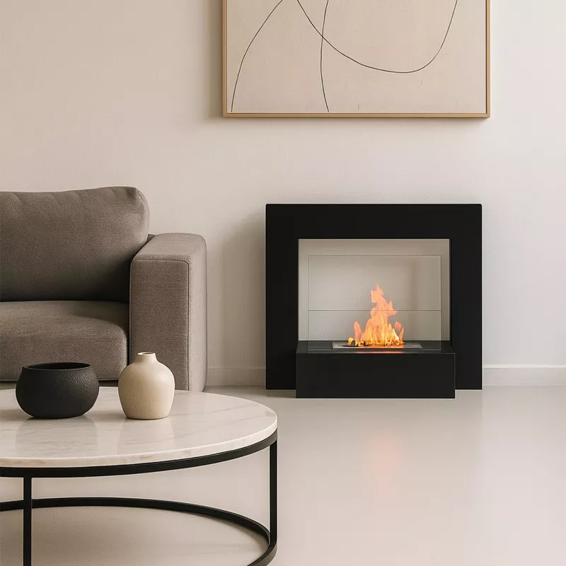 Lungola chimenea de biodiseño Color Negro Quemador 1.5L/3kW