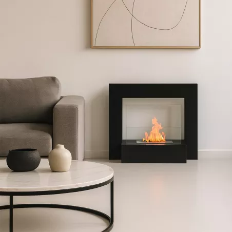 Lungola chimenea de biodiseño Color Negro Quemador 1.5L/3kW