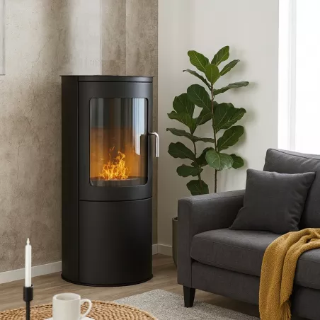 Stufa a legna a etanolo Bari 3 kW Colore Nero