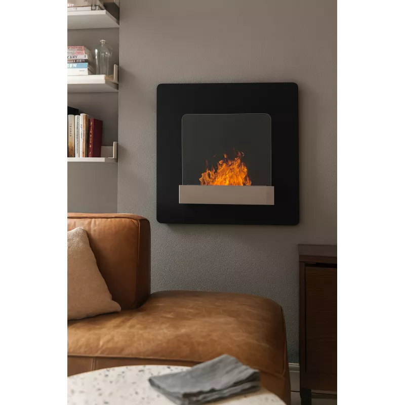 Poele ethanol mural Fluence 3kW Couleur Noir