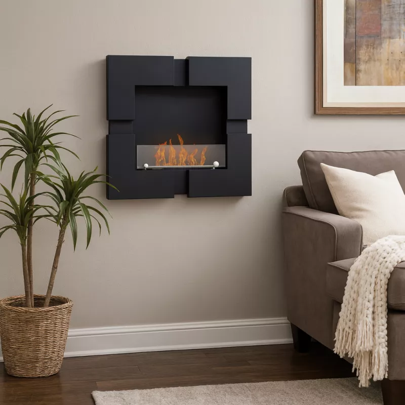 Ethanol fireplace Quattro: Wikao home and design Colour Brushed stainless steel