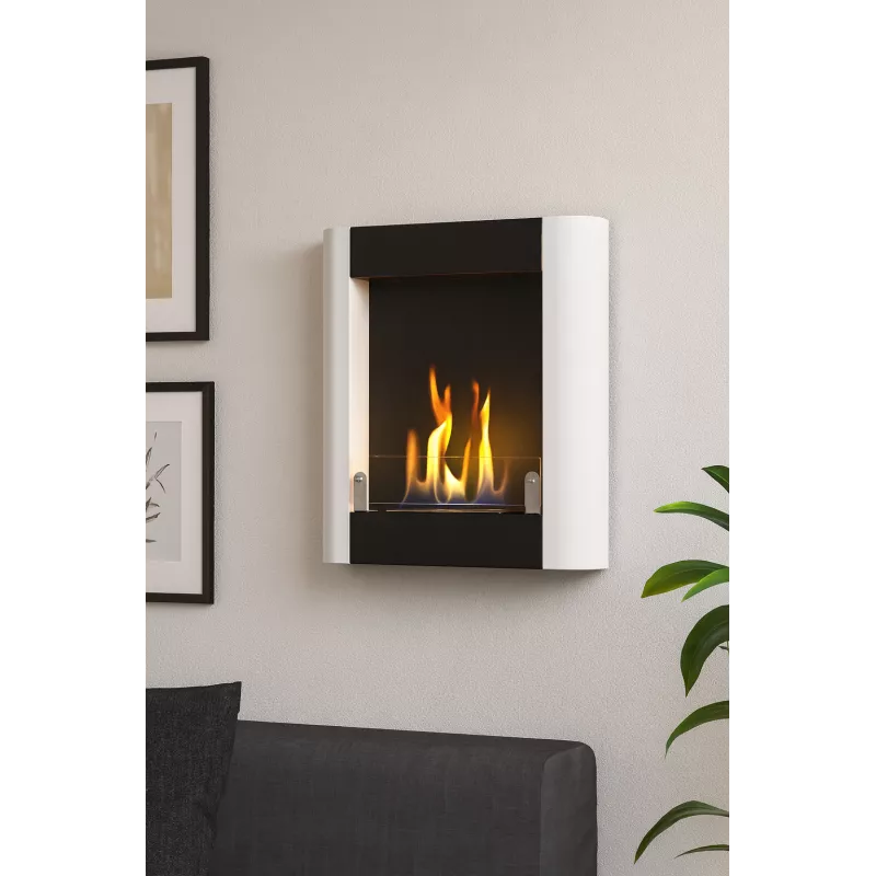 Romaethanol fireplace with two burners Colour Black