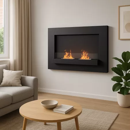Delia XL wall-mounted ethanol fireplace Colour Black