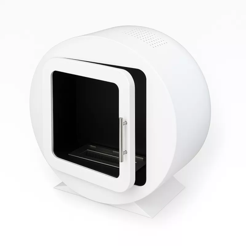 Cylindrical ethanol fireplace - Ovedia Colour Brilliant White