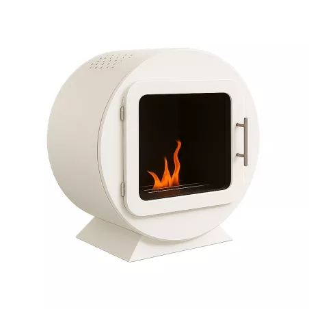 Cylindrical ethanol fireplace - Ovedia Colour Brilliant White
