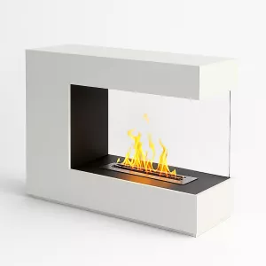 Cheminée éthanol design blanche