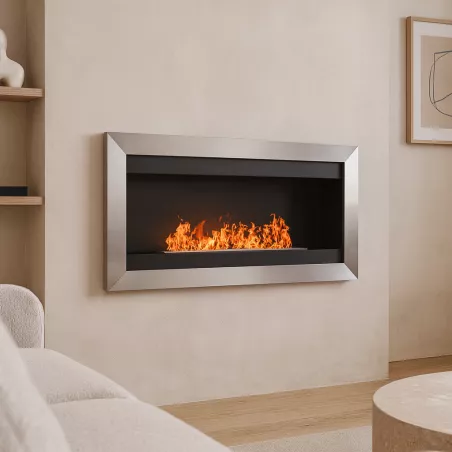 Mini cheminée 1 brûleur seven Smart Couleur Inox brossé