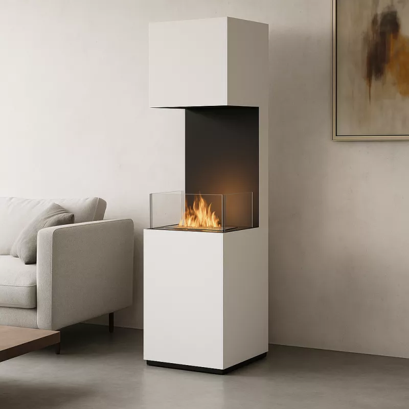 Free-standing ethanol fireplace Libao Colour White