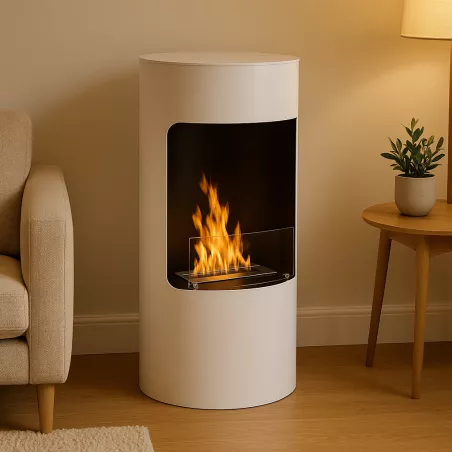 Stufa a etanolo a pavimento Leonis Colore Bianco